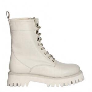 NEW SAINT G women's anastasia leather lace up high ankle boots in ivory